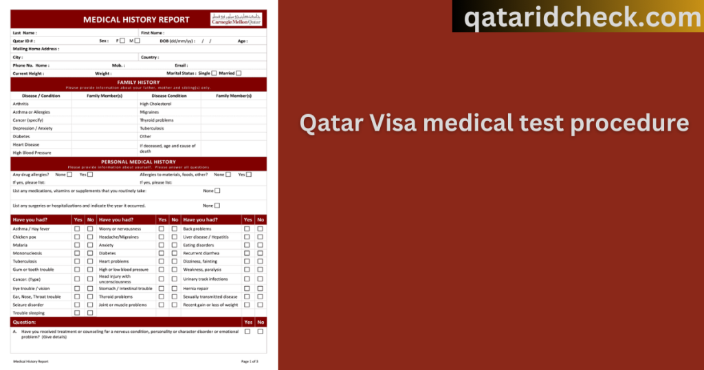 Qatar work visa medical test