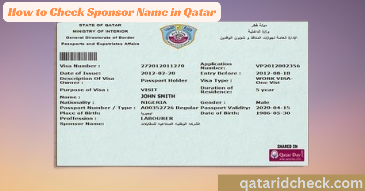 How to Check Sponsor Name in Qatar