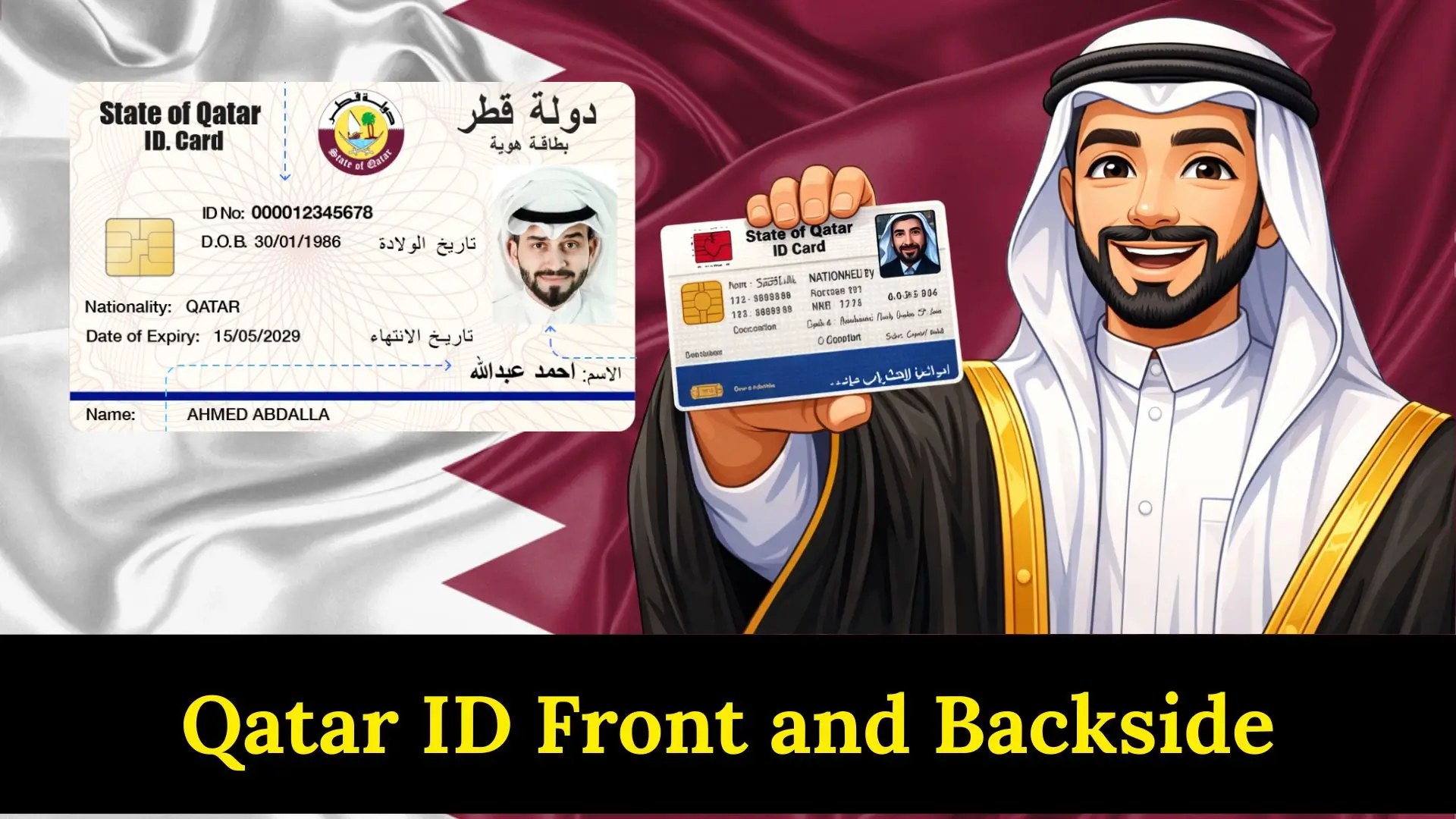 Qatar ID Front and Backside