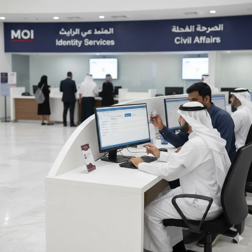 Qatar ID correction process at MOI service center